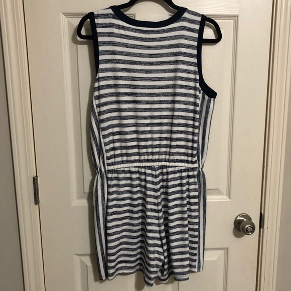 Market & Spruce Blue and White Stripe Knit Romper - Picture 3 of 3